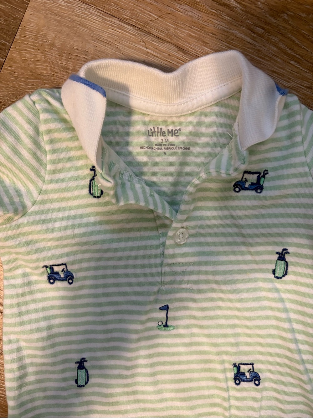 Little Me Striped Golf-Print Infant Romper - Picture 2 of 2